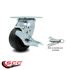 Service Caster 4 Inch Polyolefin Swivel Caster with Roller Bearing and Brake SCC-30CS420-POR-TLB-BSL
